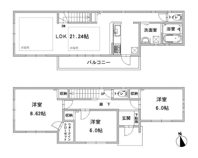 Floor plan. (C Building), Price 43,800,000 yen, 3LDK, Land area 116.48 sq m , Building area 99.77 sq m