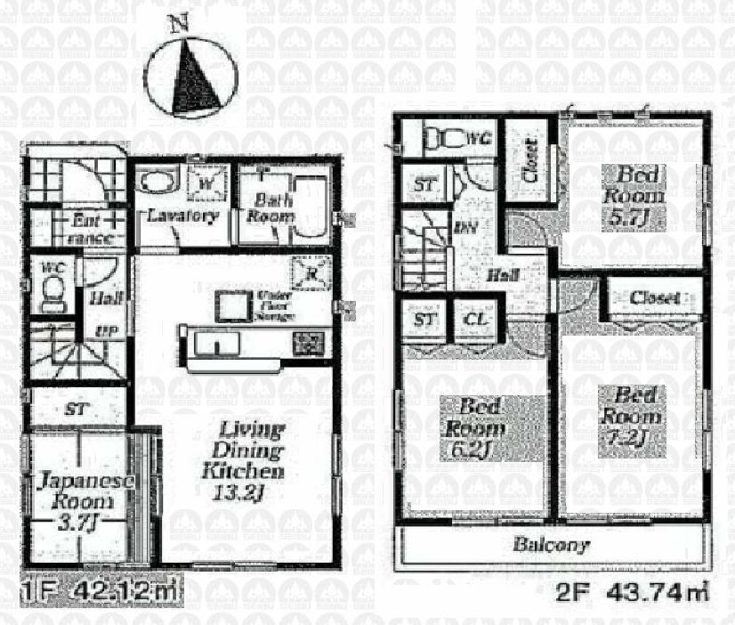 Floor plan. (Building 2), Price 39,800,000 yen, 4LDK, Land area 97.65 sq m , Building area 85.86 sq m