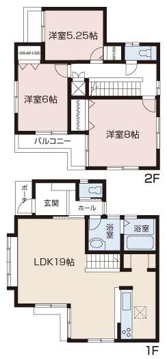 Building plan example (floor plan). Building plan example (1 compartment) 3LDK, Land price 30,800,000 yen, Land area 92.34 sq m , Building price 11 million yen, Building area 90.72 sq m
