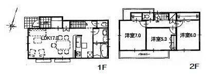 Building plan example (floor plan). Building plan example (two-compartment) 3LDK, Land price 25,800,000 yen, Land area 90.52 sq m , Building price 25,800,000 yen, Building area 78.97 sq m