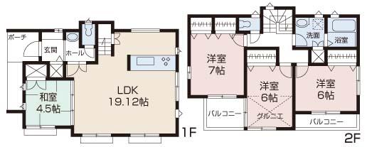 Floor plan. 47,800,000 yen, 4LDK, Land area 164.65 sq m , Building area 99.42 sq m