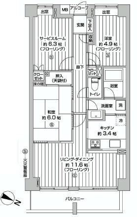 Floor plan. 2LDK+S, Price 28,900,000 yen, Occupied area 72.25 sq m , Balcony area 8.12 sq m