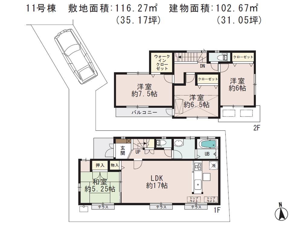 Floor plan. Seibu Shinjuku Line "Higashifushimi" a 5-minute walk from 400m property to the station! !