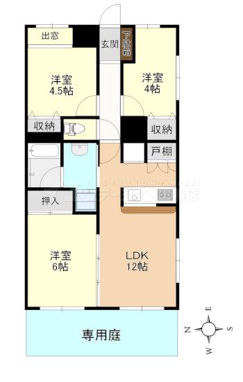 Floor plan. 3LDK, Price 20.8 million yen, Occupied area 55.99 sq m LDK and Western is also available as a 18 Pledge of living so we are separated by three door.