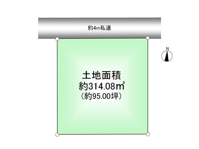 Compartment figure. Land price 100 million 8.8 million yen, Land area 314.08 sq m Hibarigaoka 2-chome compartment view