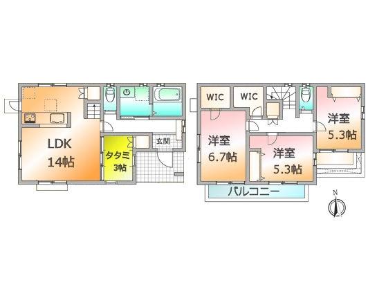 Floor plan. 43,800,000 yen, 3LDK + S (storeroom), Land area 110 sq m , Building area 87.48 sq m