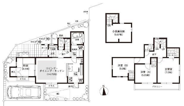 Floor plan. (25 Building), Price 47,760,000 yen, 4LDK, Land area 112.1 sq m , Building area 89.65 sq m
