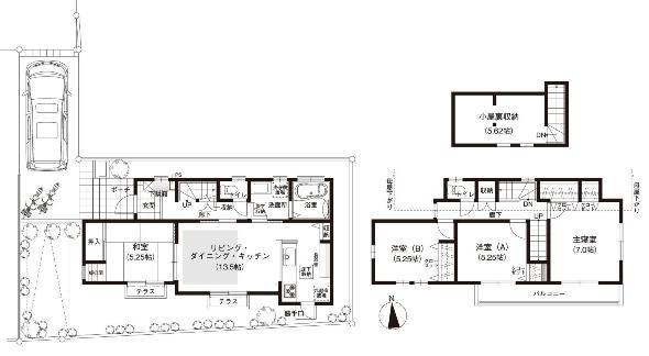 Floor plan. (19 Building), Price 43,490,000 yen, 4LDK, Land area 124.27 sq m , Building area 92.94 sq m
