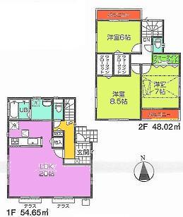 Floor plan. 48,800,000 yen, 3LDK, Land area 116.27 sq m , Building area 102.67 sq m