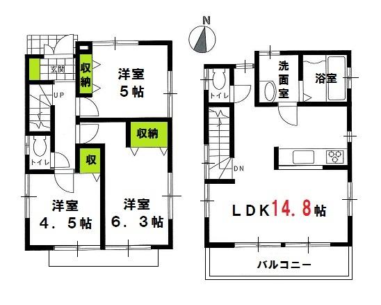 Floor plan. 32,800,000 yen, 3LDK, Land area 73.83 sq m , Building area 71.07 sq m