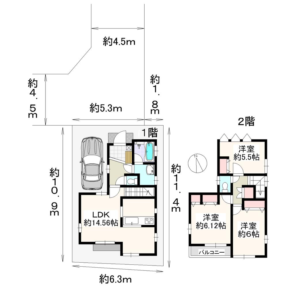 Floor plan. 36,800,000 yen, 3LDK, Land area 80.84 sq m , Building area 79.69 sq m