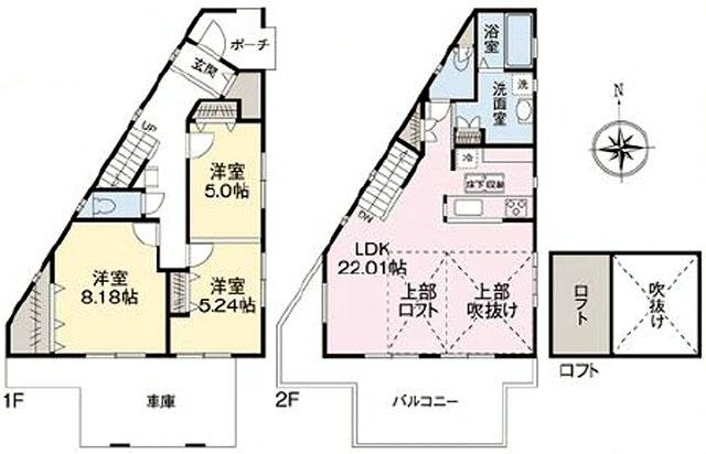 Floor plan. 41,800,000 yen, 3LDK, Land area 100.59 sq m , Building area 102.62 sq m