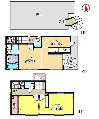 Floor plan. 31.5 million yen, 2LDK, Land area 62.76 sq m , Building area 67.35 sq m