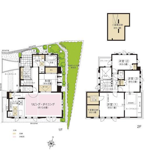 Floor plan. Shimohoya 240m to Forest Park