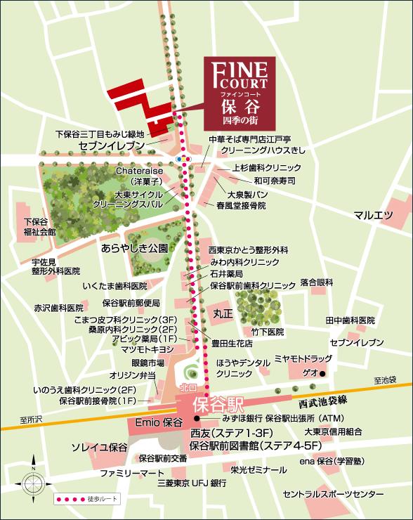 Local guide map. The nearest wig Namiki is between from "Hoya" the station to the local is swaying, Journey through the main street. in the meantime, Drug store, Supermarket, clinic, Park, etc.'re along the road, Us to enrich the lives of everyday (local guide map)