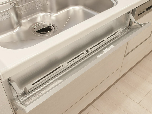 Kitchen.  [Kitchen knife flap storage] Set up a kitchen knife storage space before sink. You can gradually opening and closing, Also I have peace of mind with lock function. Holder part is washable.