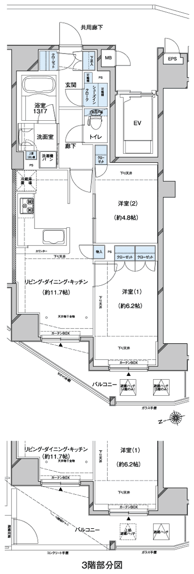 Floor: 2LDK + SIC, the occupied area: 54.85 sq m, Price: 29,770,652 yen, now on sale