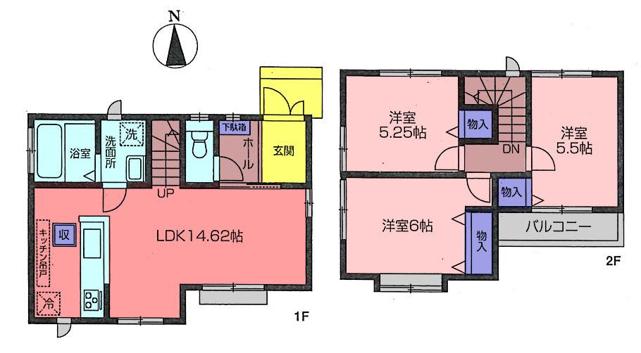 Floor plan. 33,800,000 yen, 3LDK, Land area 102.45 sq m , Building area 72.66 sq m