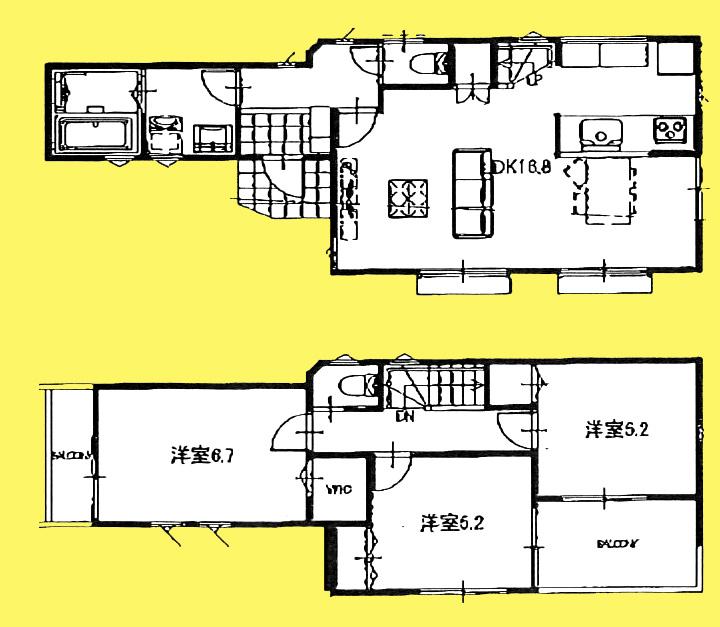 Floor plan. (7), Price 39,800,000 yen, 3LDK, Land area 88.98 sq m , Building area 80.91 sq m