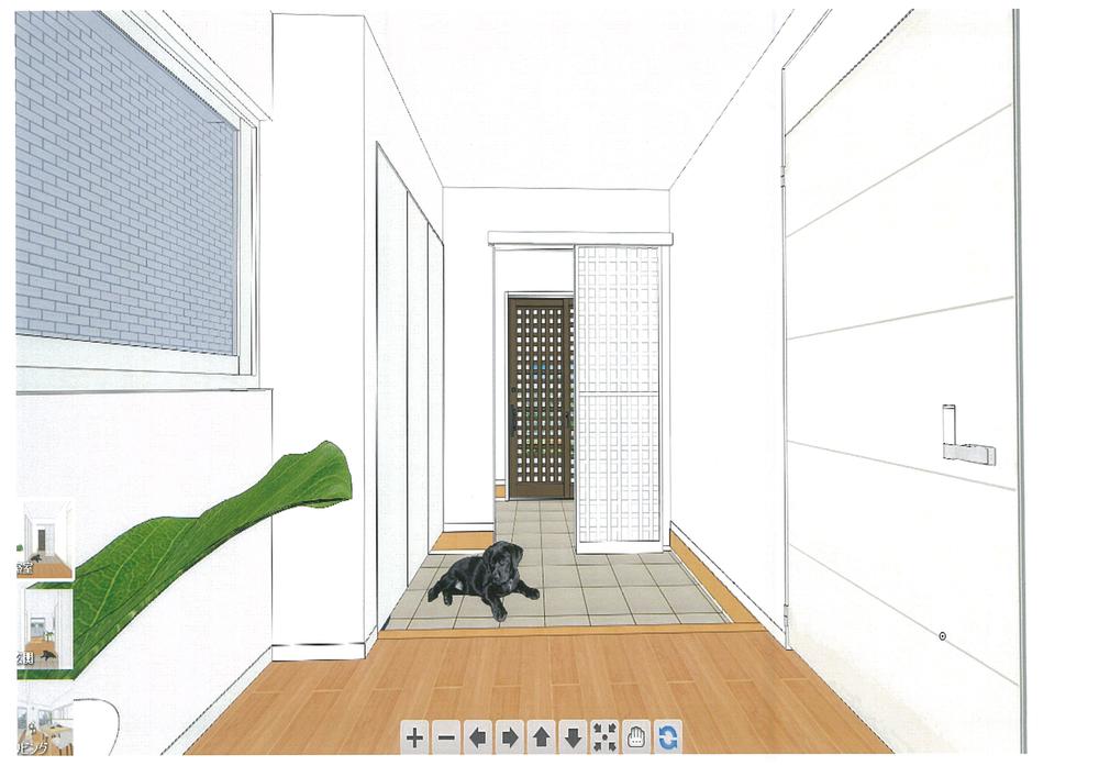 Rendering (introspection). ● 7 Building ● here pet symbiosis plan! Pet shower Ya at the door, There are Oh 5 Ru room of the dirt floor of the foyer directly connected.