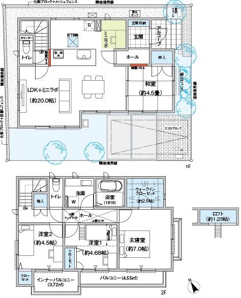 Floor plan. Paste the entire surface pure white tile. It has the ability to remove the dirt on their own in the light catalyst for this tile. You can also remove the nitrogen oxides in the atmosphere. Perfect for those who tired of blowing outer wall ready-built!