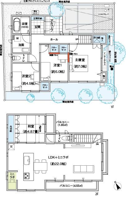 Floor plan. Paste the entire surface pure white tile. It has the ability to remove the dirt on their own in the light catalyst for this tile. You can also remove the nitrogen oxides in the atmosphere. Perfect for those who tired of blowing outer wall ready-built!