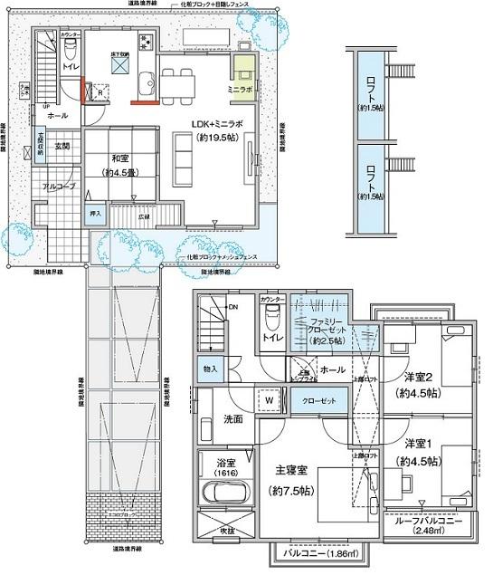 Floor plan. Paste the entire surface pure white tile. It has the ability to remove the dirt on their own in the light catalyst for this tile. You can also remove the nitrogen oxides in the atmosphere. Perfect for those who tired of blowing outer wall ready-built!