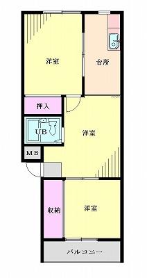 Floor plan. 3K, Price 9.5 million yen, Occupied area 37.02 sq m