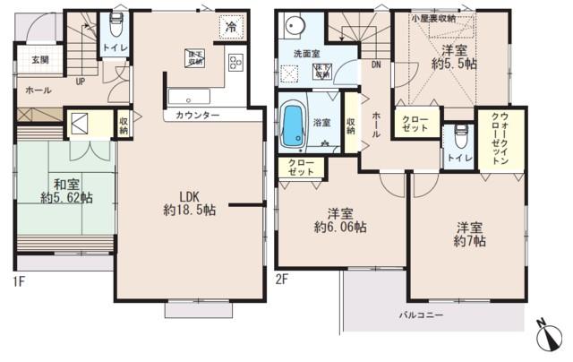 Floor plan. 49,800,000 yen, 4LDK, Land area 128.42 sq m , Building area 98.82 sq m floor plan Storage lot