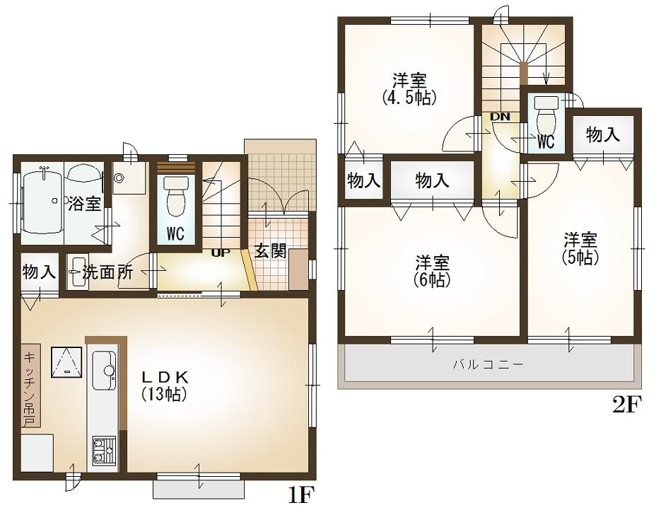 Floor plan. 37,800,000 yen, 3LDK, Land area 90.32 sq m , Building area 71.31 sq m