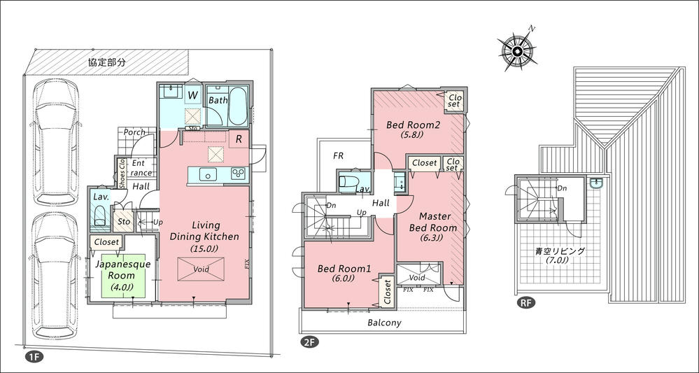 Floor plan. (5 Building), Price 44,800,000 yen, 4LDK, Land area 115.04 sq m , Building area 91.86 sq m