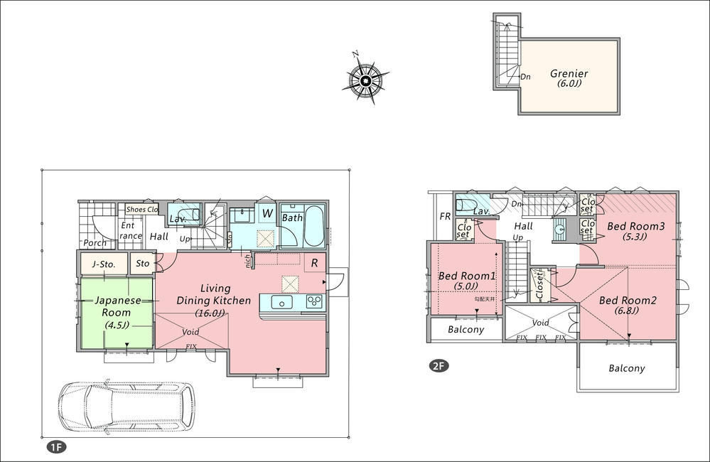 Floor plan. (4 Building), Price 45,900,000 yen, 4LDK, Land area 110.4 sq m , Building area 95.84 sq m