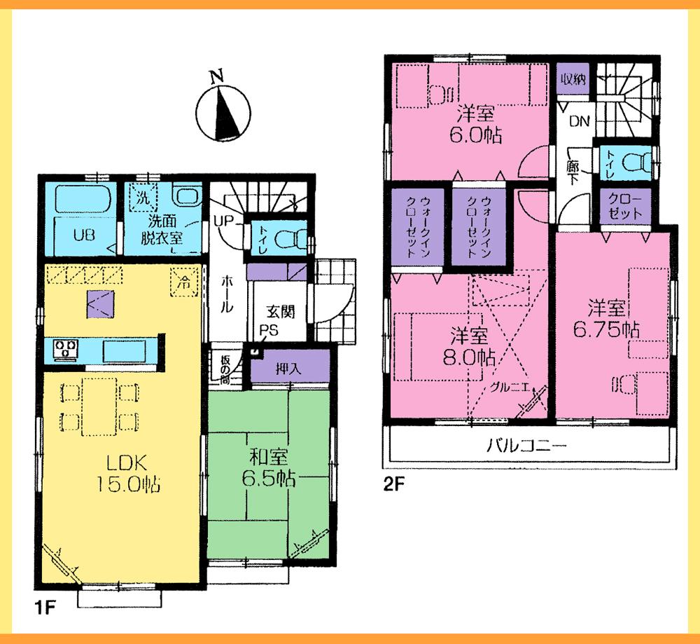 Floor plan. 45,900,000 yen, 4LDK, Land area 130.35 sq m , Building area 99.78 sq m 2 Building