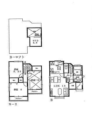 Floor plan. (B Building), Price 35,800,000 yen, 3LDK, Land area 92.93 sq m , Building area 72.45 sq m