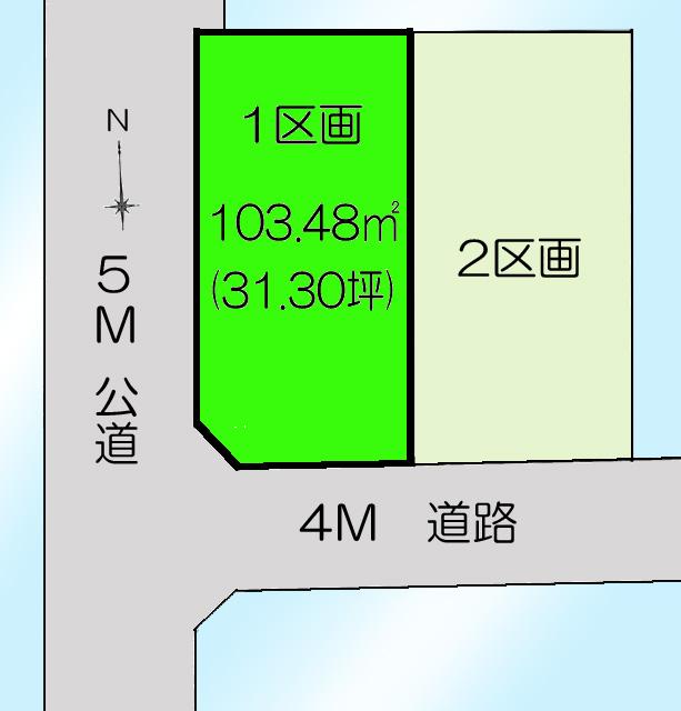 Compartment figure. Land price 35,800,000 yen, Land area 103.48 sq m