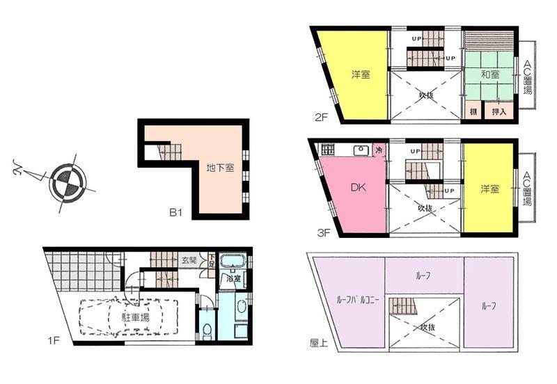 Floor plan. 38,800,000 yen, 3DK, Land area 64.44 sq m , Building area 94.22 sq m Hoya Detached
