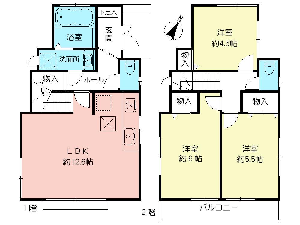 Floor plan. (C Building), Price 34,800,000 yen, 3LDK, Land area 88.26 sq m , Building area 70.26 sq m