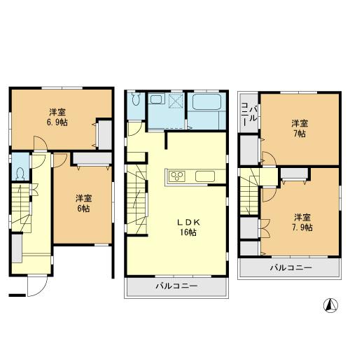 Floor plan. 38,800,000 yen, 4LDK, Land area 71.6 sq m , Building area 100.04 sq m