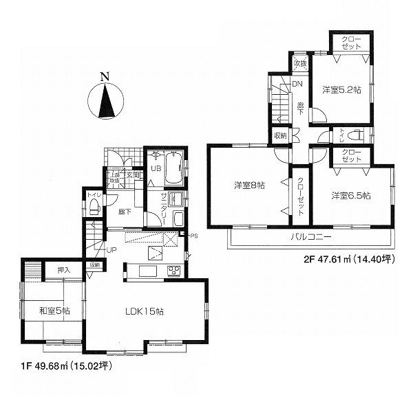 Floor plan. 47,800,000 yen, 4LDK, Land area 127.41 sq m , Building area 97.29 sq m floor plan