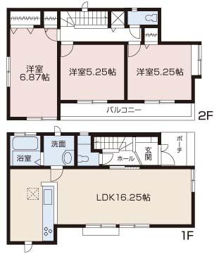 Floor plan. 38,800,000 yen, 3LDK, Land area 102.2 sq m , Building area 81.35 sq m floor plan
