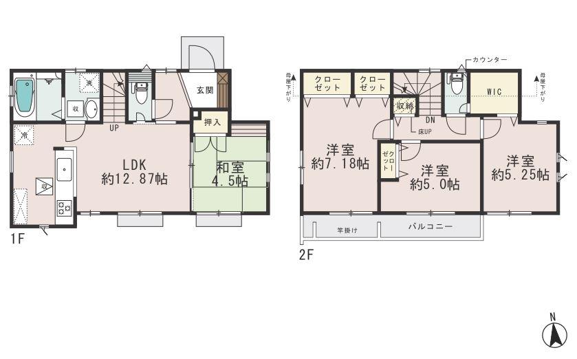 Floor plan. (3 Building), Price 39,800,000 yen, 4LDK, Land area 110.32 sq m , Building area 87.15 sq m