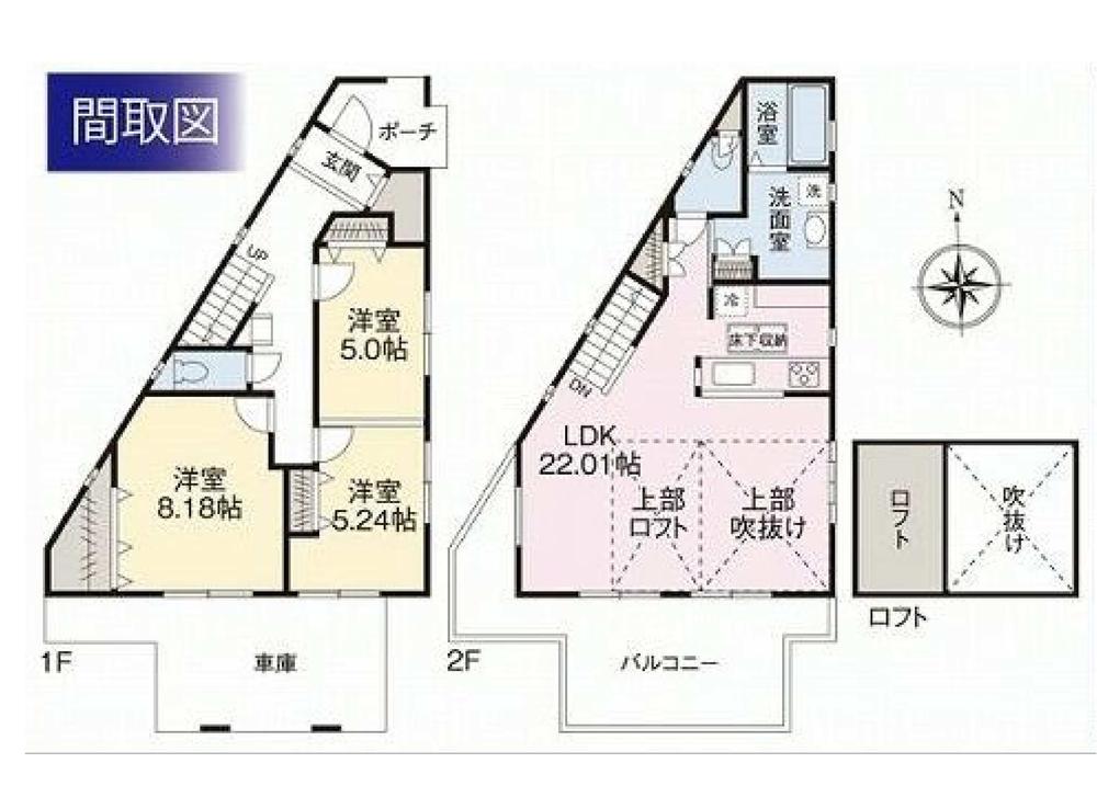 Floor plan. 41,800,000 yen, 3LDK, Land area 100.59 sq m , Building area 102.62 sq m