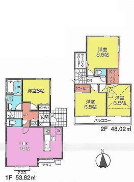 Floor plan. 47,800,000 yen, 3LDK, Land area 110.05 sq m , Building area 101.84 sq m