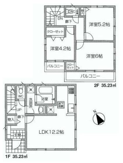 Floor plan. 32,800,000 yen, 3LDK, Land area 89.73 sq m , Building area 70.46 sq m