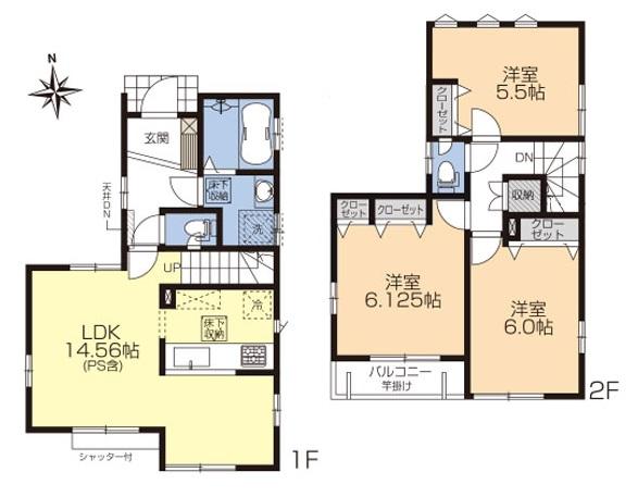 Floor plan. 36,800,000 yen, 3LDK, Land area 80.8 sq m , Building area 80.3 sq m storage is rich 3LDK. Day is good. 