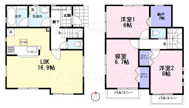 Floor plan. 44,800,000 yen, 3LDK, Land area 105.75 sq m , Building area 84.24 sq m