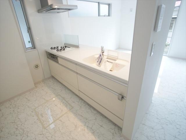 Kitchen. Stylish kitchen of artificial marble counter