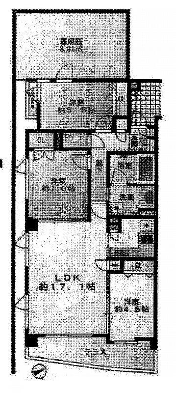Floor plan. 3LDK, Price 28,400,000 yen, Occupied area 75.39 sq m , Balcony area 13.14 sq m floor plan