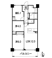 Floor: 2LDK + S, the occupied area: 59.37 sq m