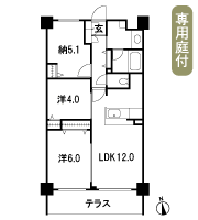 Floor: 2LDK + S, the occupied area: 59.37 sq m